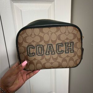 Coach Tan Monogram Crossbody with Black Trim